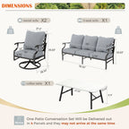 Ensemble de salon de jardin MAISON ARTS 4/5 pièces, canapé avec 2 fauteuils simples, 1 canapé 3 places et table basse/poufs