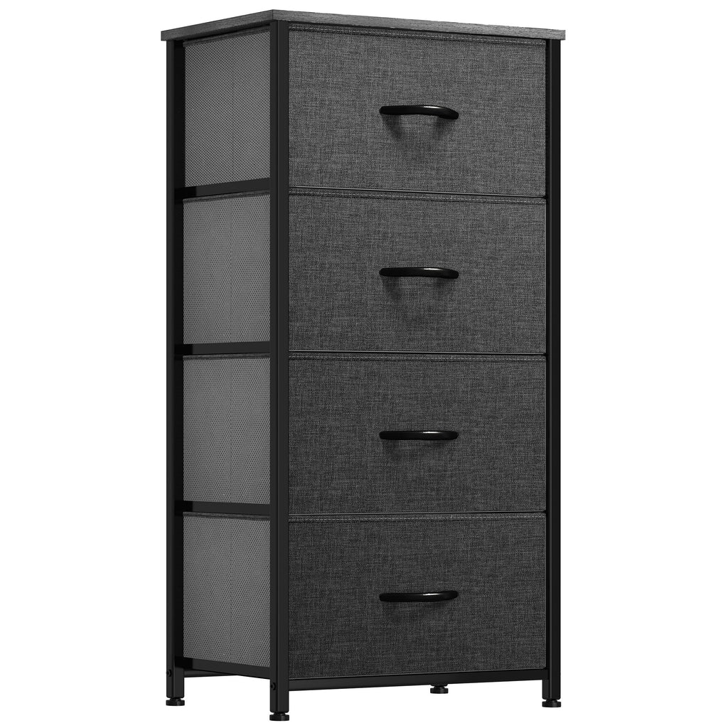 Commode moderne en tissu à 4/8/10 tiroirs avec plateau en bois