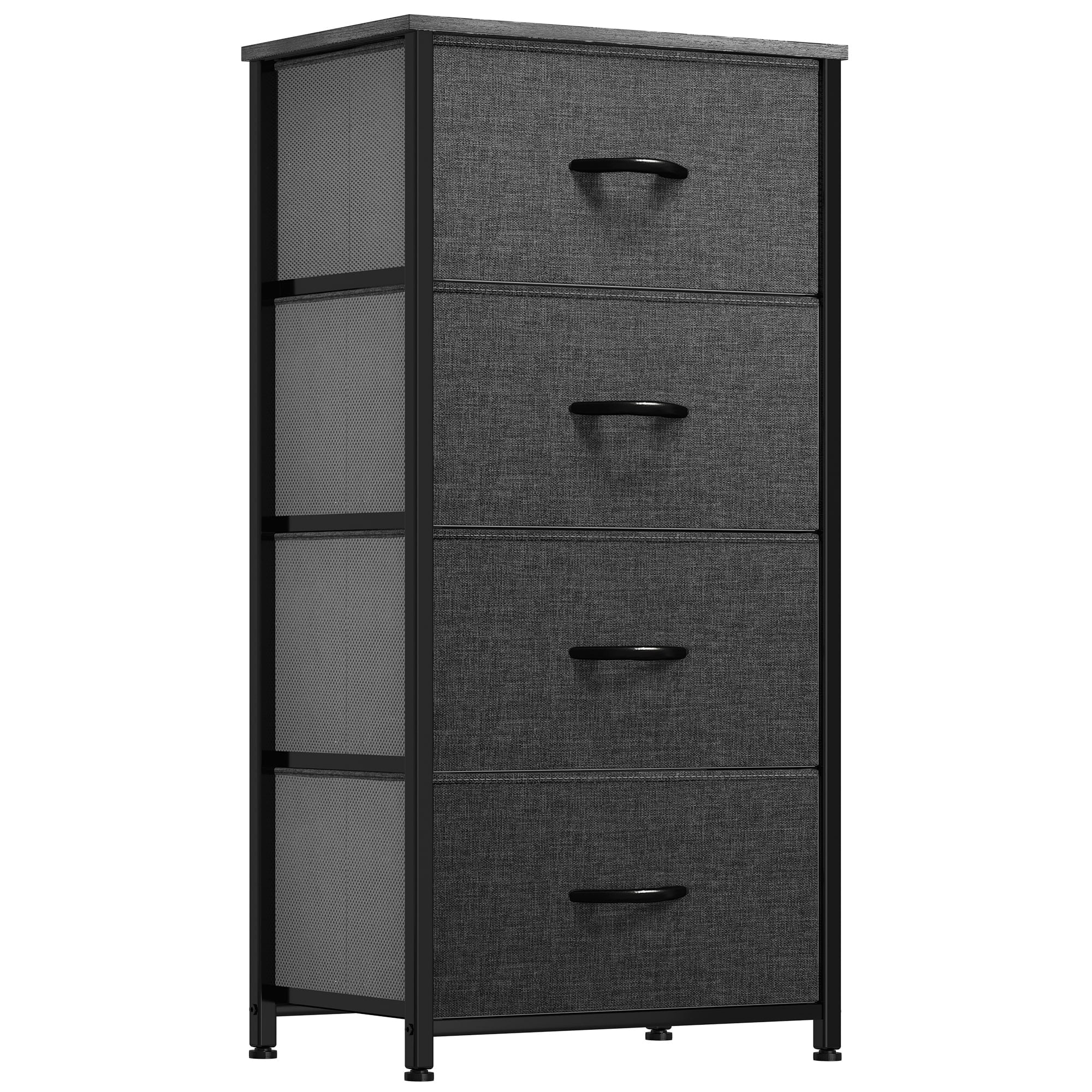Commode moderne en tissu à 4/8/10 tiroirs avec plateau en bois