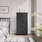 Commode moderne en tissu à 4/8/10 tiroirs avec plateau en bois