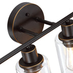 Applique de salle de bain à 4 lumières avec verre transparent