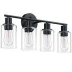 Applique de salle de bain à 4 lumières avec verre transparent
