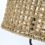 Lustre tambour bohème tissé à la main à 4 lumières - Paille - 50,8 cm de largeur