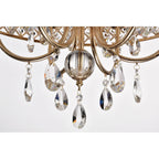 Lustre tambour à perles rondes avec cristaux suspendus