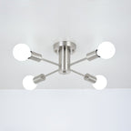 Plafonnier semi-encastré industriel à 4 lampes pour cuisine, salle à manger, chambre à coucher, bureau, salon - N/A