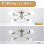 Plafonnier semi-encastré industriel à 4 lampes pour cuisine, salle à manger, chambre à coucher, bureau, salon - N/A