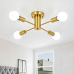 Plafonnier semi-encastré industriel à 4 lampes pour cuisine, salle à manger, chambre à coucher, bureau, salon - N/A