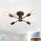 Plafonnier semi-encastré industriel à 4 lampes pour cuisine, salle à manger, chambre à coucher, bureau, salon - N/A