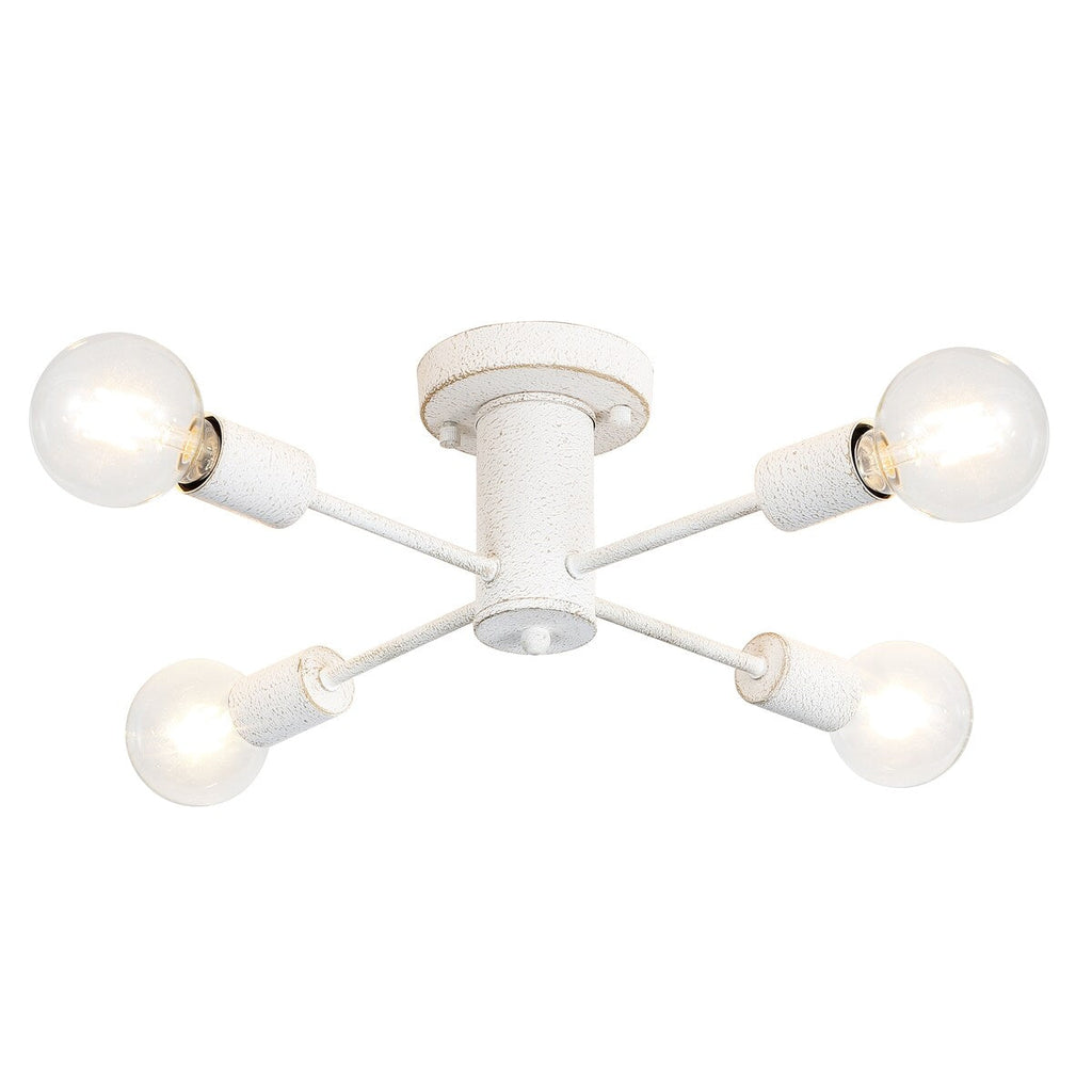 Plafonnier semi-encastré industriel à 4 lampes pour cuisine, salle à manger, chambre à coucher, bureau, salon - N/A