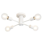 Plafonnier semi-encastré industriel à 4 lampes pour cuisine, salle à manger, chambre à coucher, bureau, salon - N/A