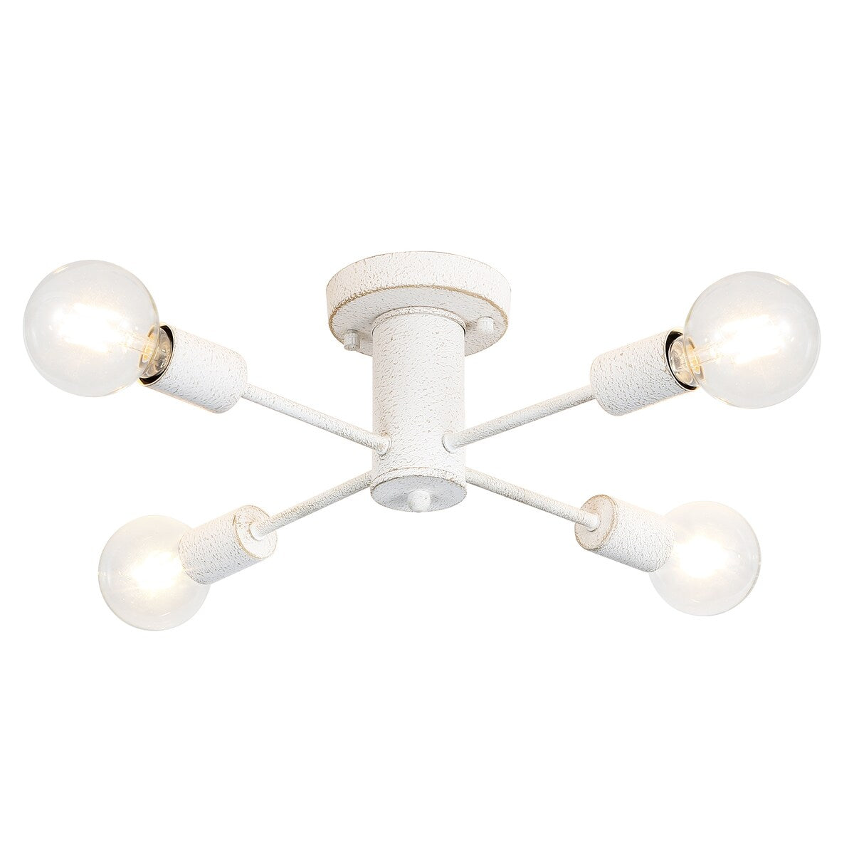 Plafonnier semi-encastré industriel à 4 lampes pour cuisine, salle à manger, chambre à coucher, bureau, salon - N/A