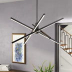Lustre LED moderne en aluminium noir/doré, plafonnier linéaire Spoutnik pour salon/salle à manger/cuisine