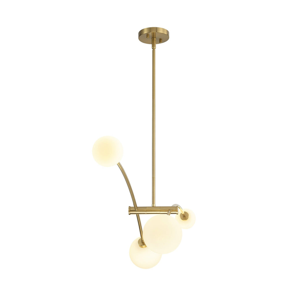Suspension Sputnik linéaire simple et moderne à 4 lumières, couleur or, pour îlot de cuisine ou salle à manger – 130 cm (l) x 28 cm (p) x 15 cm (h).