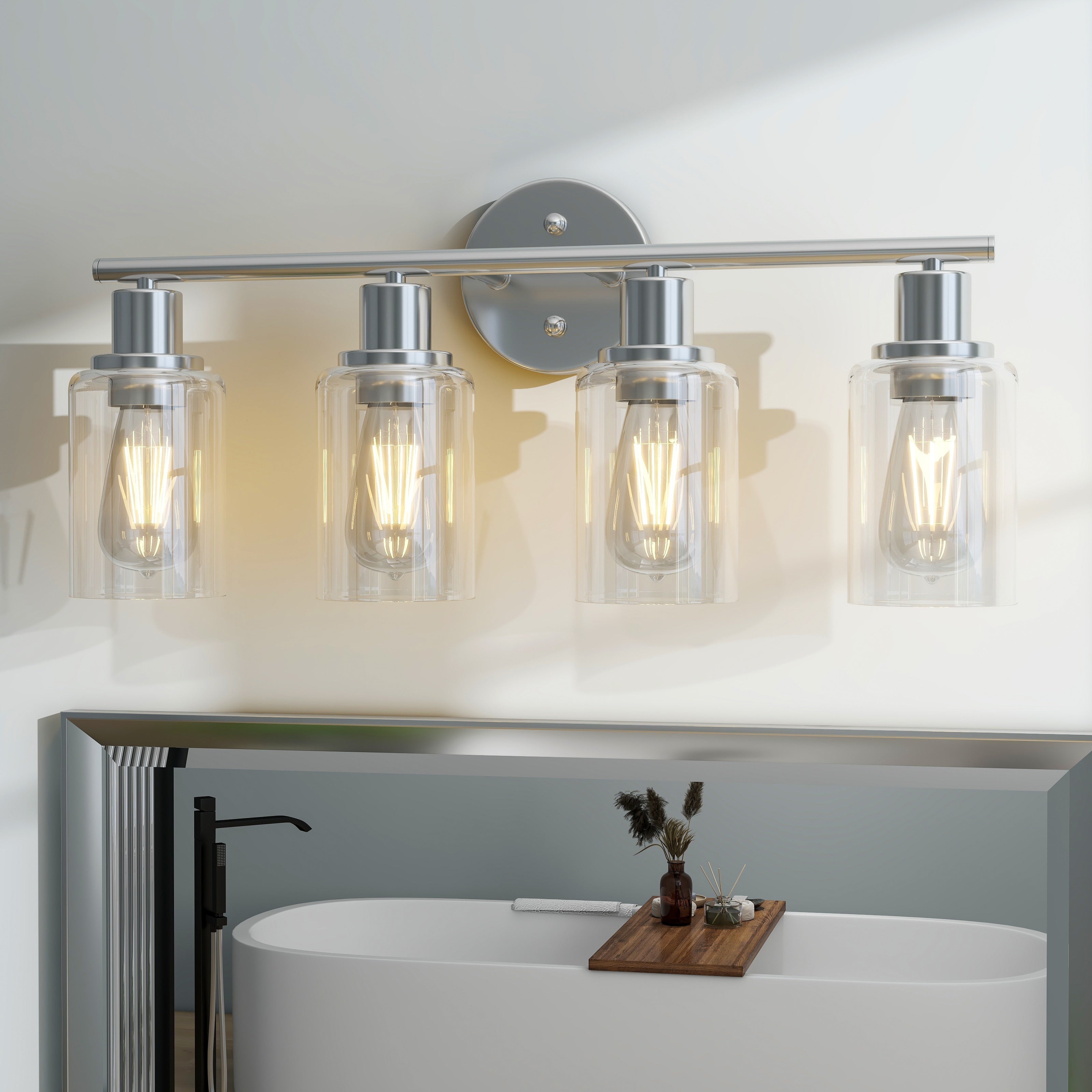 Luminaires de salle de bain vintage à 4 lampes