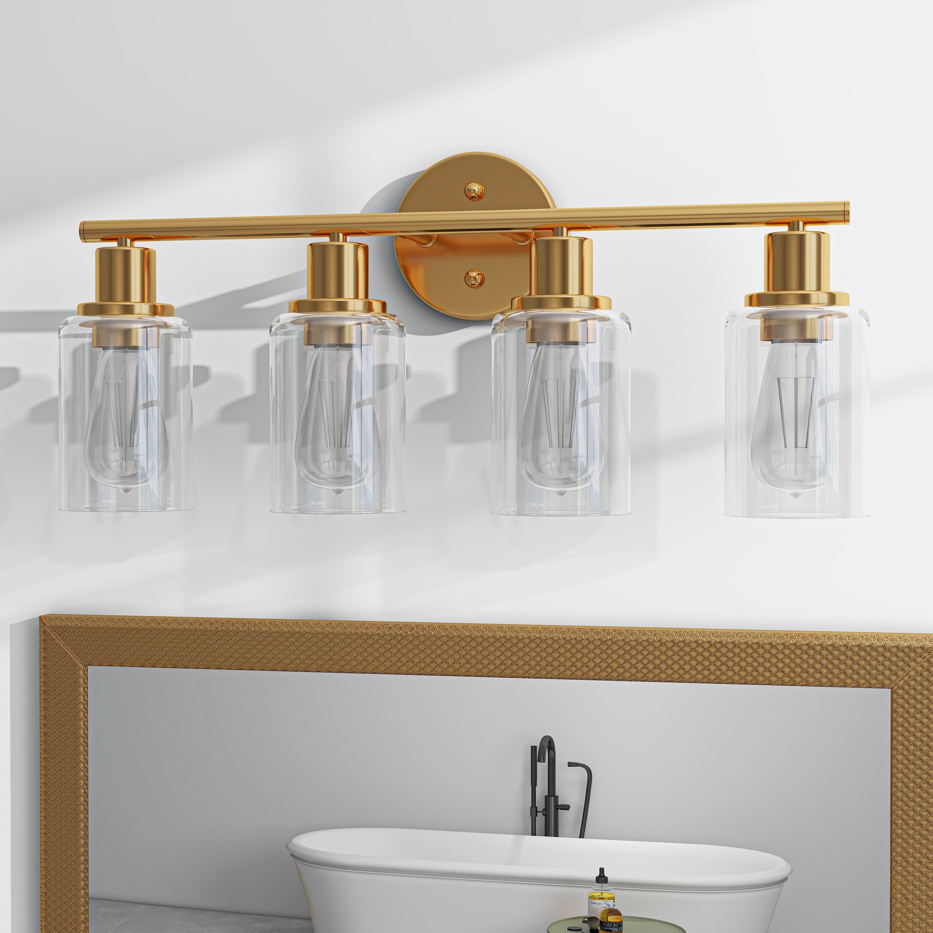Luminaires de salle de bain vintage à 4 lampes