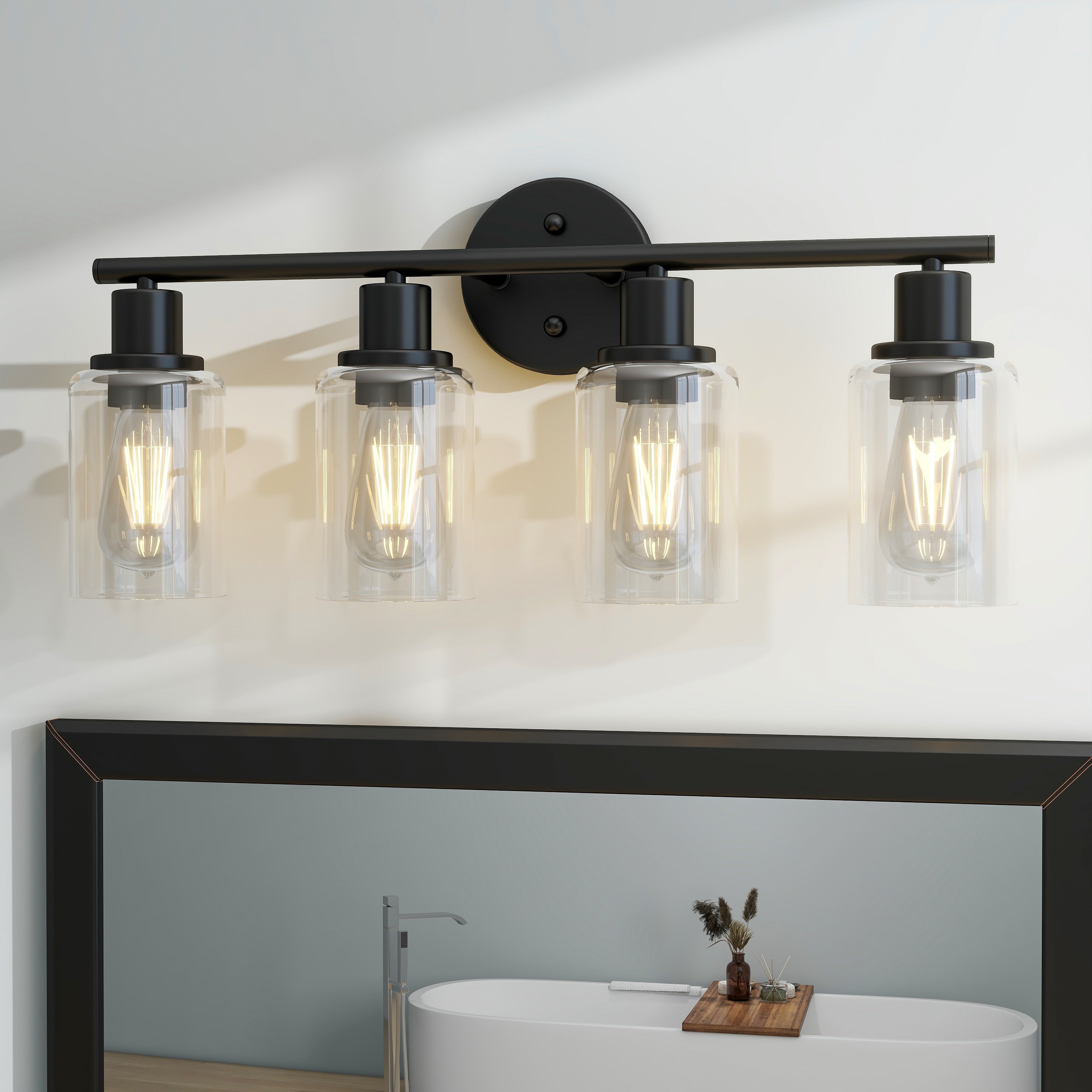 Luminaires de salle de bain vintage à 4 lampes