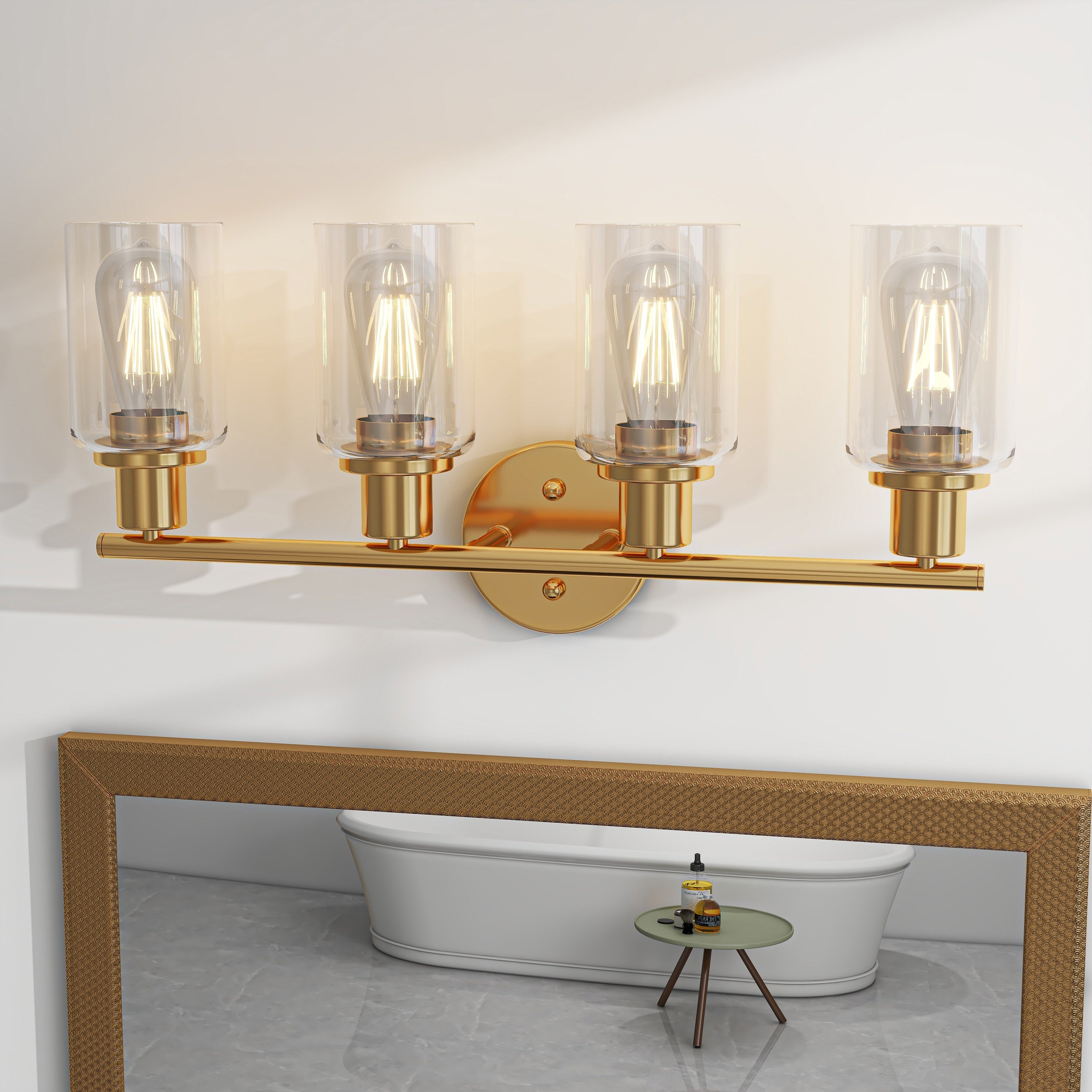 Luminaires de salle de bain vintage à 4 lampes
