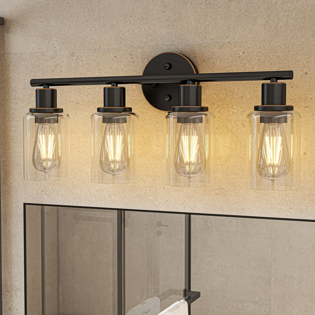Luminaires de salle de bain vintage à 4 lampes