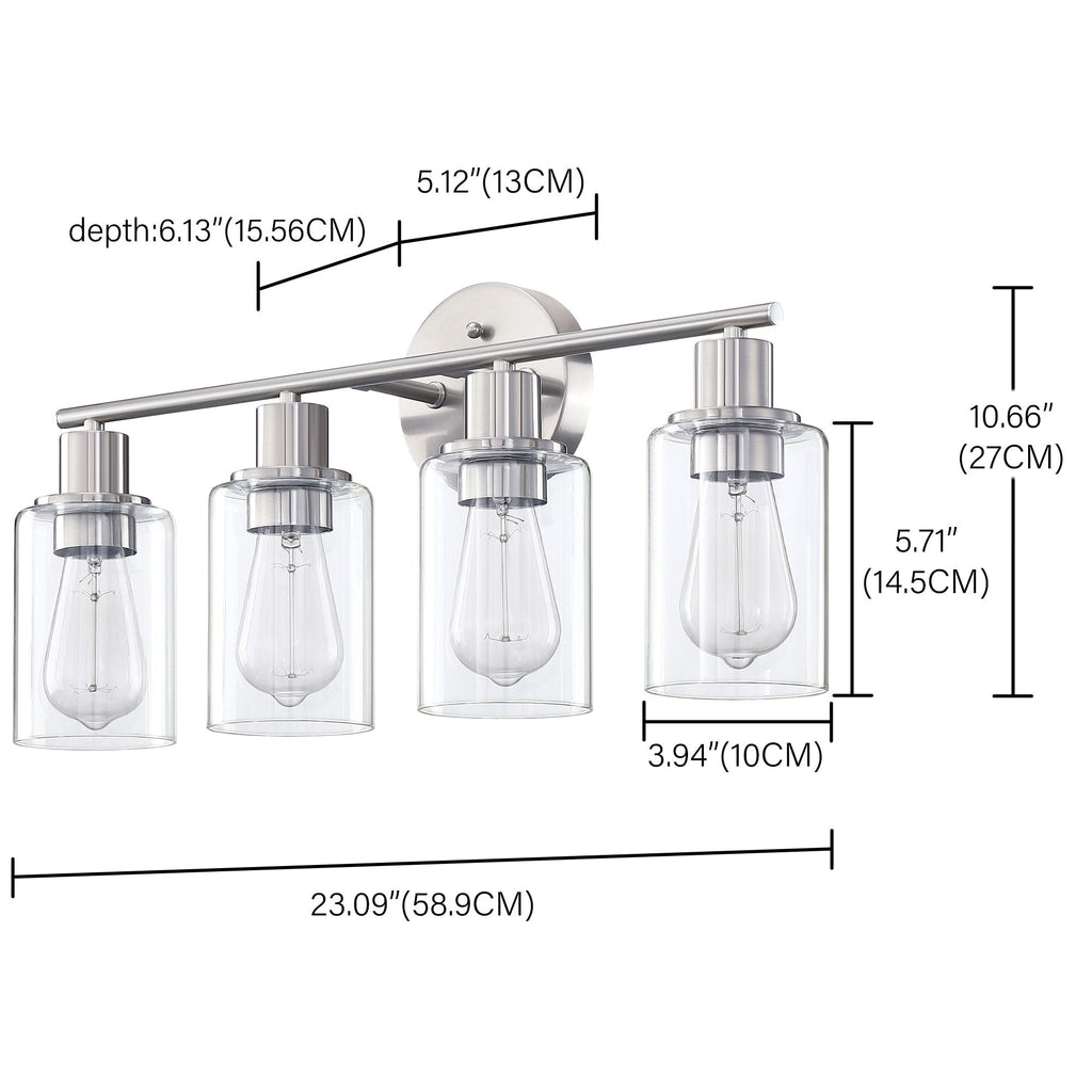 Luminaires de salle de bain vintage à 4 lampes