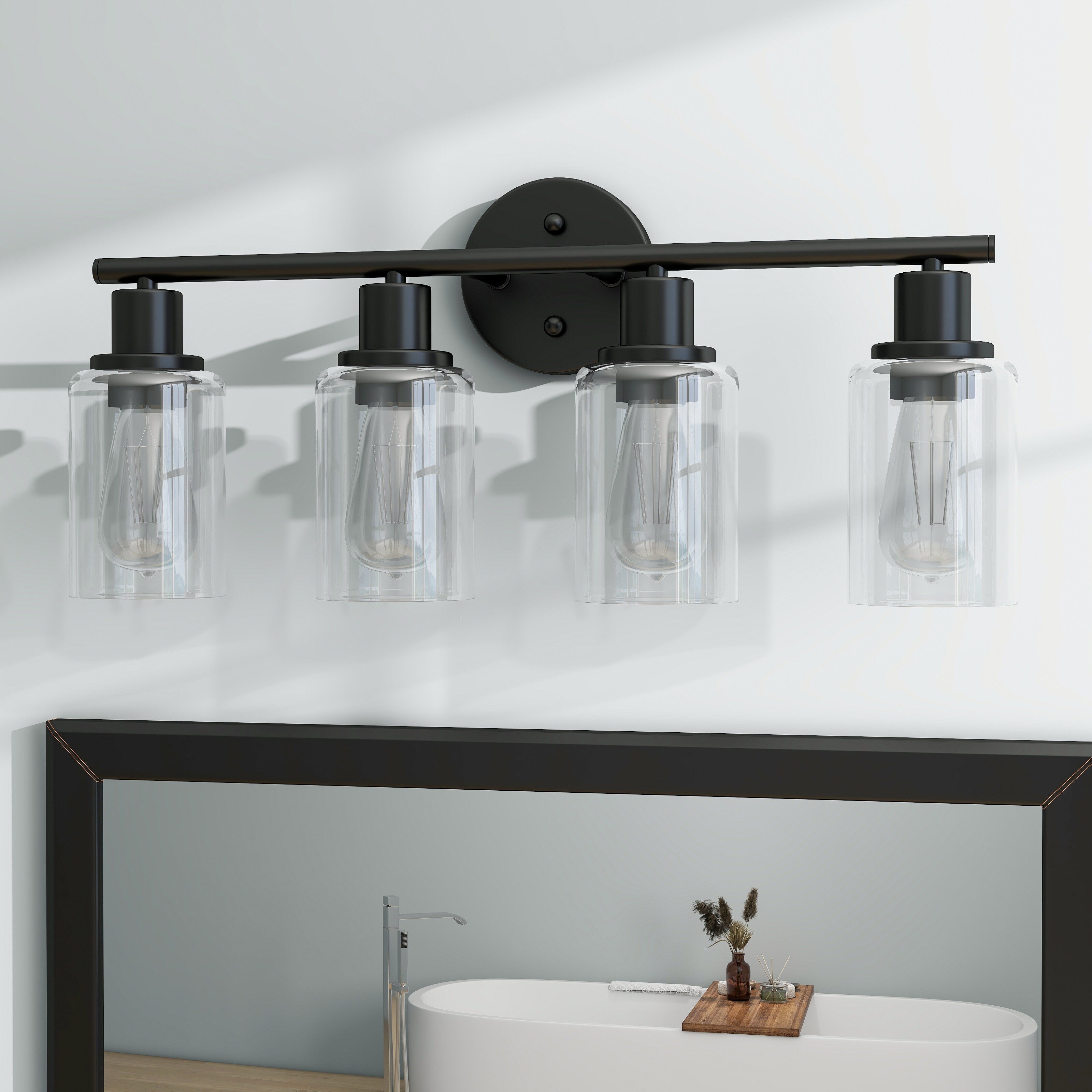 Luminaires de salle de bain vintage à 4 lampes