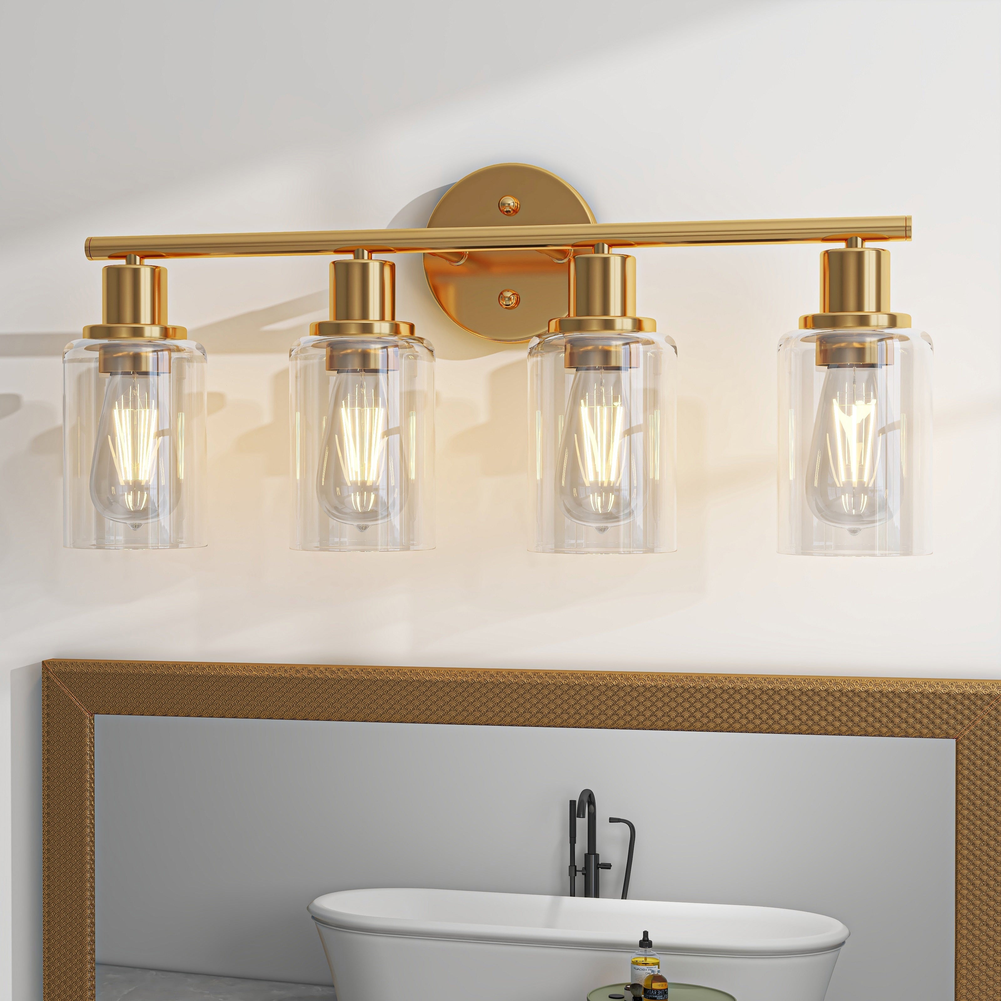 Luminaires de salle de bain vintage à 4 lampes