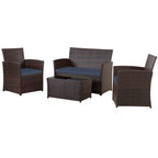 Ensemble de 4 chaises de jardin en osier et rotin