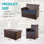 Ensemble de 4 chaises de jardin en osier et rotin