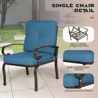 Ensemble de conversation en métal pour patio extérieur, 4 pièces
