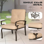 Ensemble de conversation en métal pour patio extérieur, 4 pièces