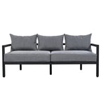 Ensemble de canapés d'extérieur 4 pièces en acier, 5 places, avec table basse, imperméable, antirouille et anti-UV