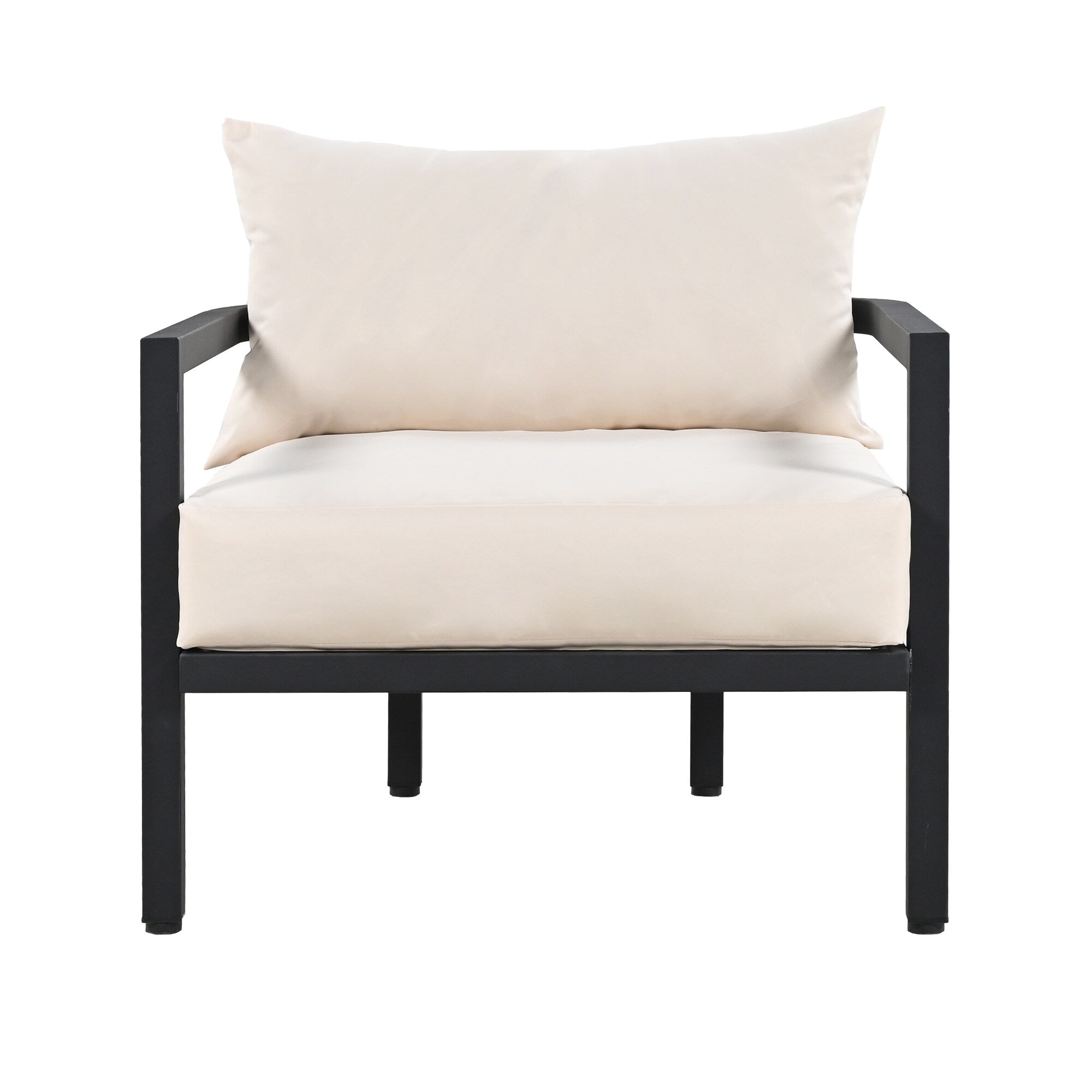 Ensemble de canapés d'extérieur 4 pièces en acier, 5 places, avec table basse, imperméable, antirouille et anti-UV
