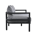 Ensemble de canapés d'extérieur 4 pièces en acier, 5 places, avec table basse, imperméable, antirouille et anti-UV