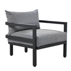 Ensemble de canapés d'extérieur 4 pièces en acier, 5 places, avec table basse, imperméable, antirouille et anti-UV