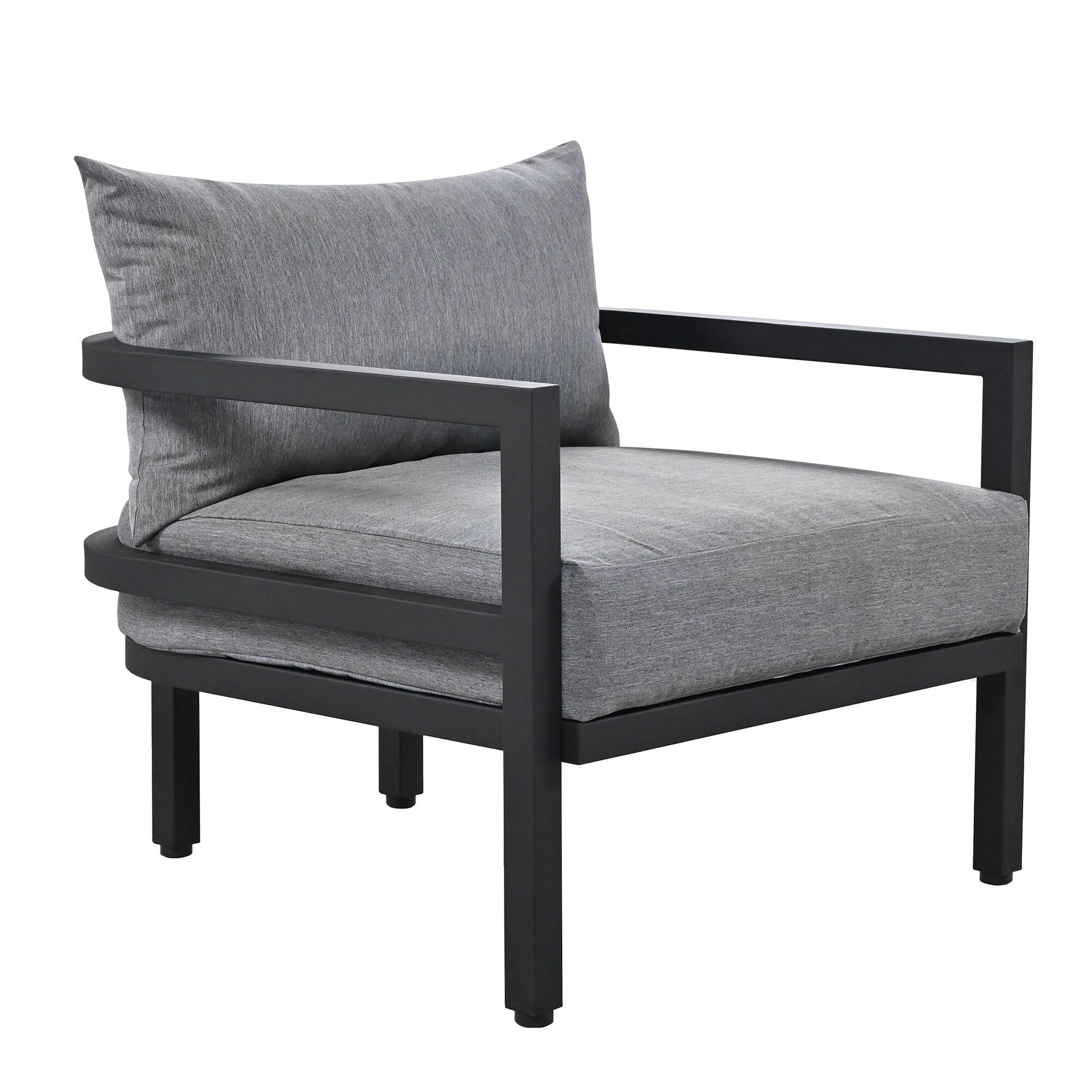 Ensemble de canapés d'extérieur 4 pièces en acier, 5 places, avec table basse, imperméable, antirouille et anti-UV