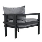 Ensemble de canapés d'extérieur 4 pièces en acier, 5 places, avec table basse, imperméable, antirouille et anti-UV
