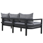 Ensemble de canapés d'extérieur 4 pièces en acier, 5 places, avec table basse, imperméable, antirouille et anti-UV