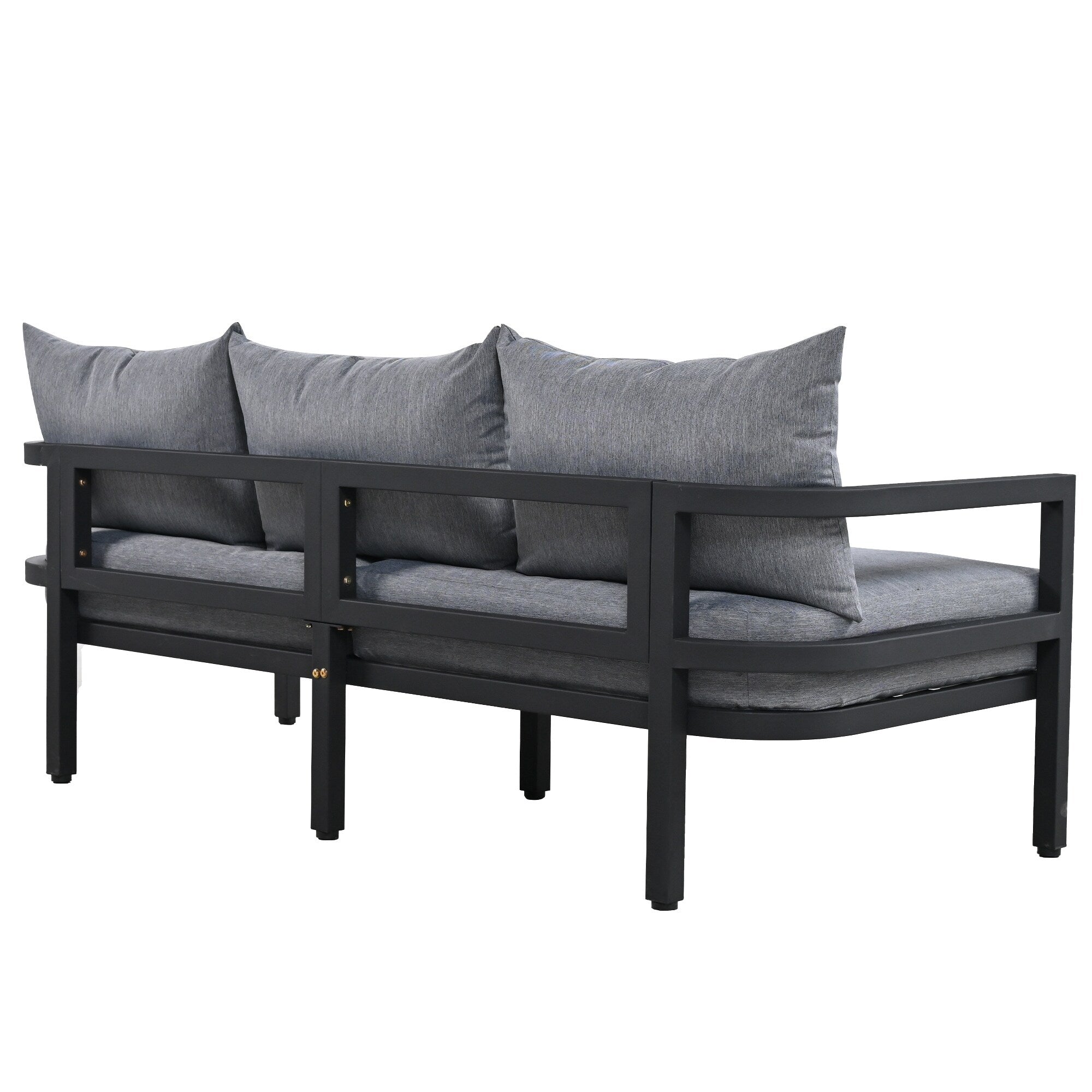 Ensemble de canapés d'extérieur 4 pièces en acier, 5 places, avec table basse, imperméable, antirouille et anti-UV