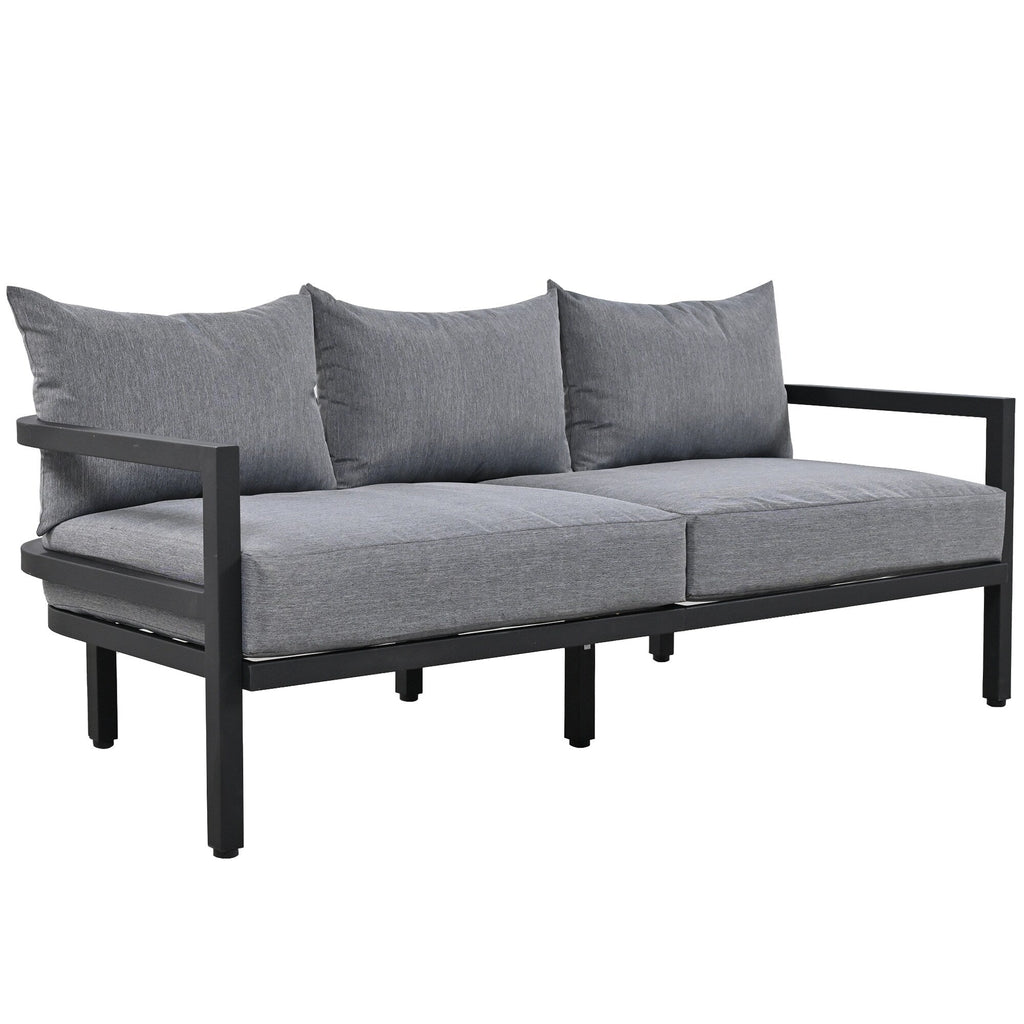 Ensemble de canapés d'extérieur 4 pièces en acier, 5 places, avec table basse, imperméable, antirouille et anti-UV