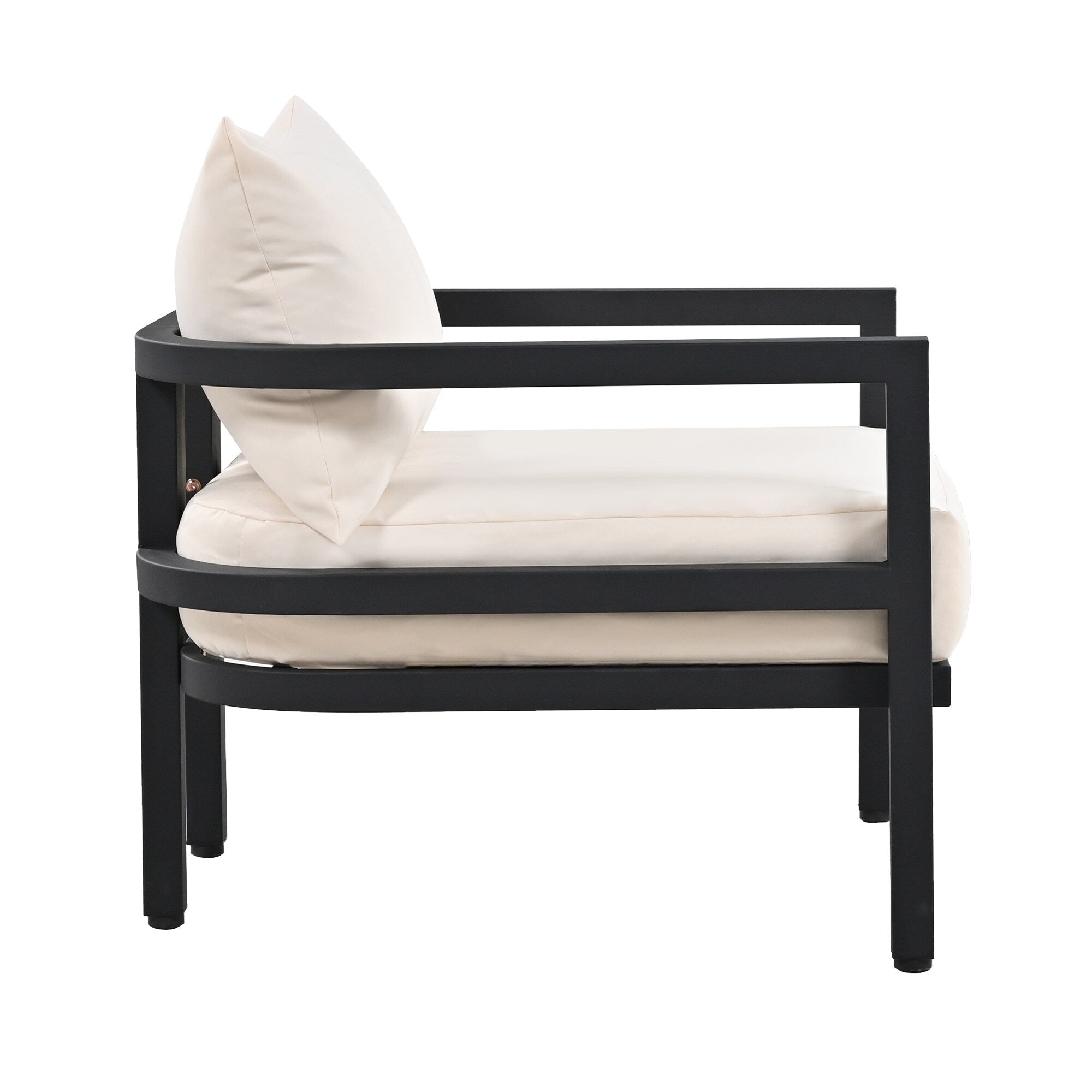 Ensemble de canapés d'extérieur 4 pièces en acier, 5 places, avec table basse, imperméable, antirouille et anti-UV