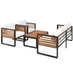 Ensemble de meubles de patio extérieur 4 pièces, ensemble bistro, ensemble de conversation de patio avec table basse et coussin amovible, ensemble de sièges d'extérieur