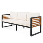 Ensemble de meubles de patio extérieur 4 pièces, ensemble bistro, ensemble de conversation de patio avec table basse et coussin amovible, ensemble de sièges d'extérieur