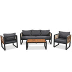 Ensemble de meubles de patio extérieur 4 pièces, ensemble bistro, ensemble de conversation de patio avec table basse et coussin amovible, ensemble de sièges d'extérieur