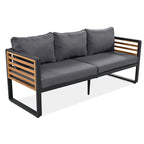 Ensemble de meubles de patio extérieur 4 pièces, ensemble bistro, ensemble de conversation de patio avec table basse et coussin amovible, ensemble de sièges d'extérieur