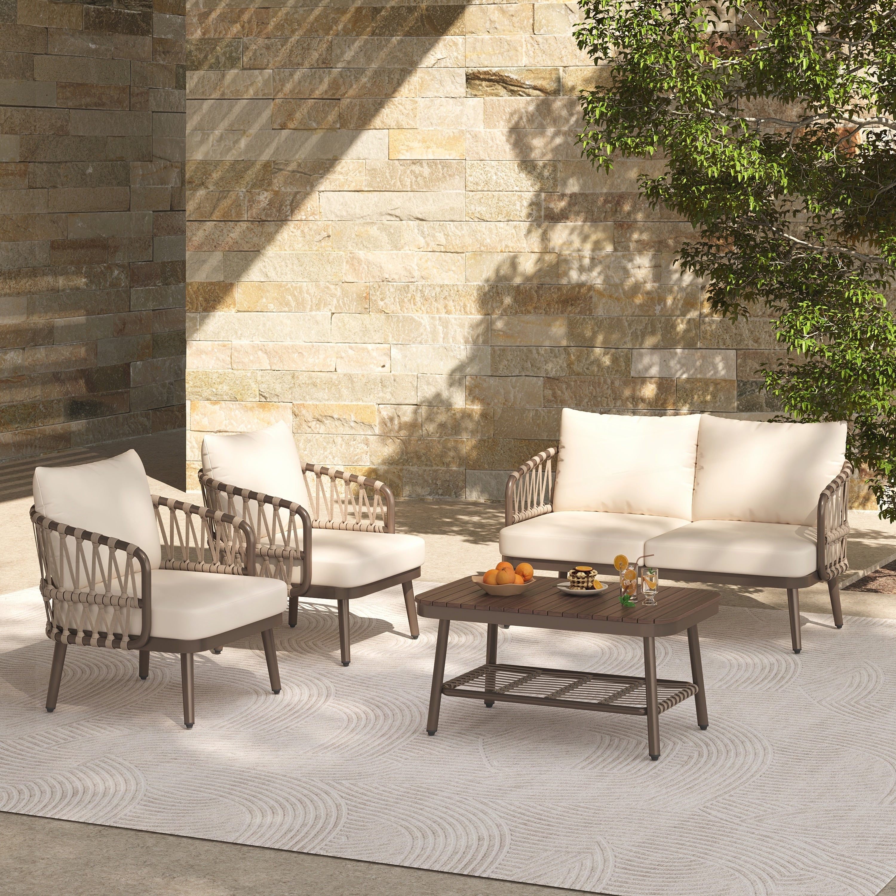 Ensemble de meubles de patio extérieur 4 pièces