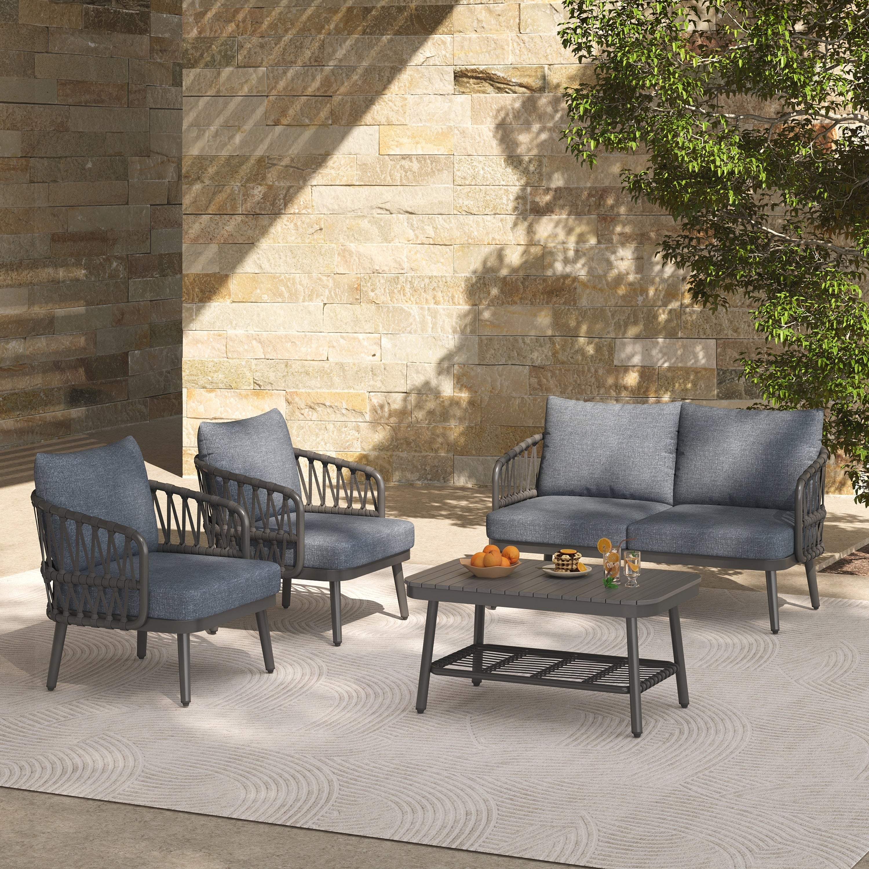 Ensemble de meubles de patio extérieur 4 pièces