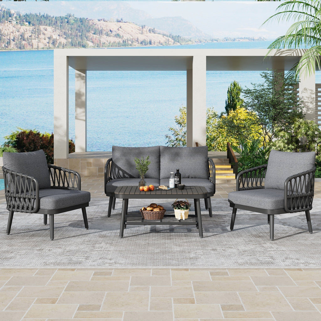 Ensemble de meubles de patio extérieur 4 pièces