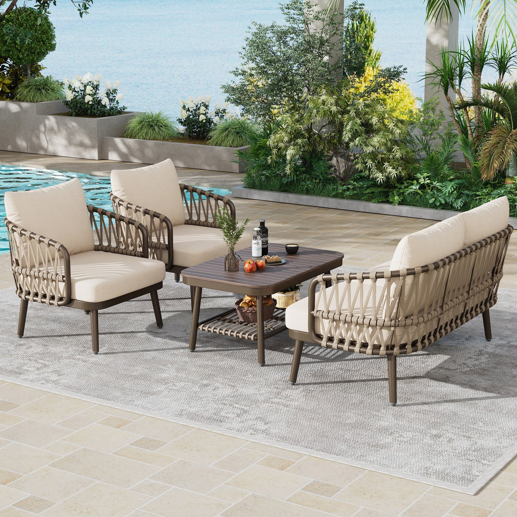 Ensemble de meubles de patio extérieur 4 pièces