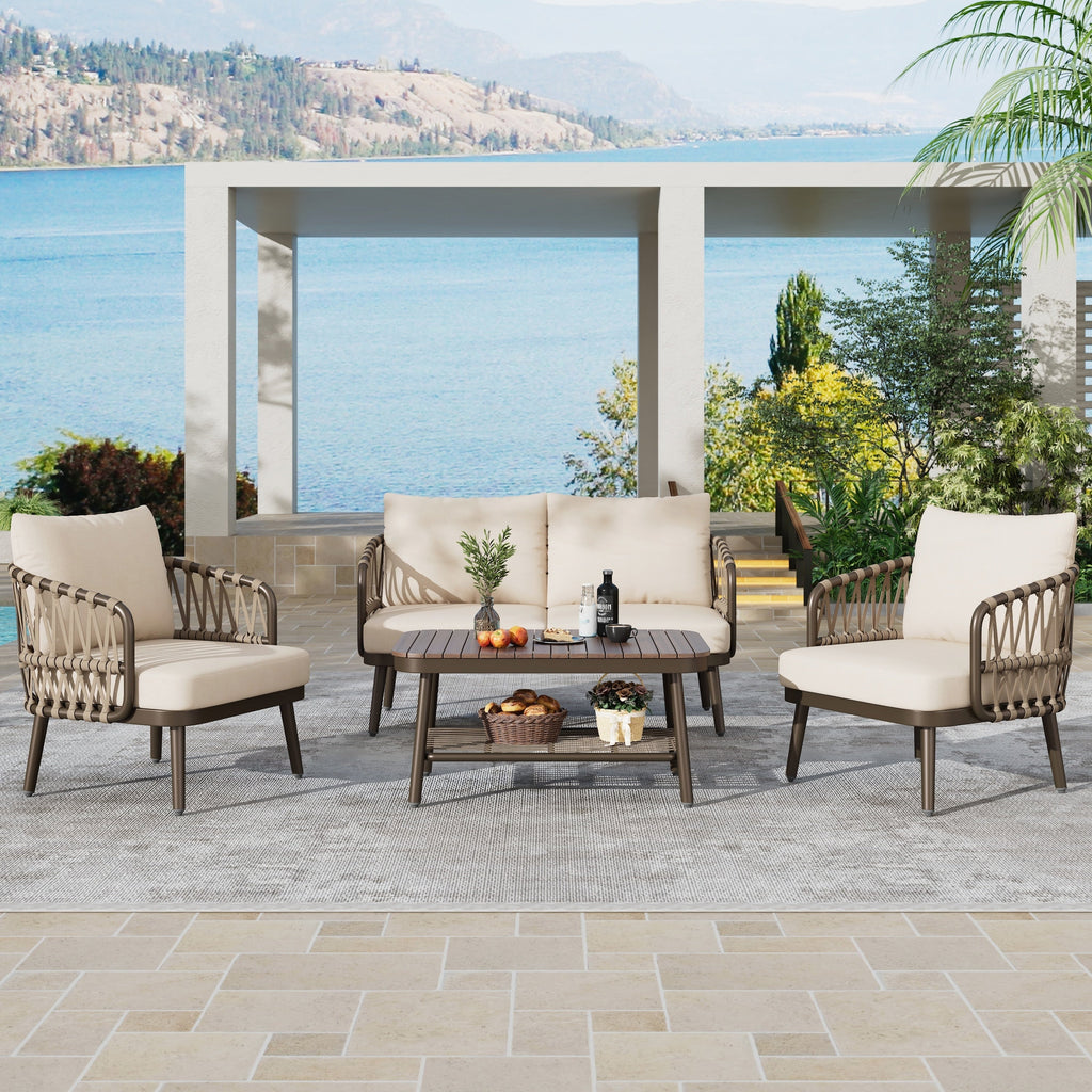 Ensemble de meubles de patio extérieur 4 pièces