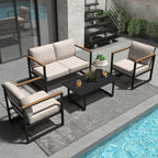 Ensemble de 4 meubles de patio d'extérieur en métal