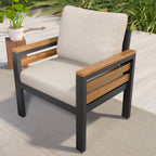 Ensemble de canapés d'extérieur 4 pièces pour 5 personnes avec coussin amovible et table basse en bois massif